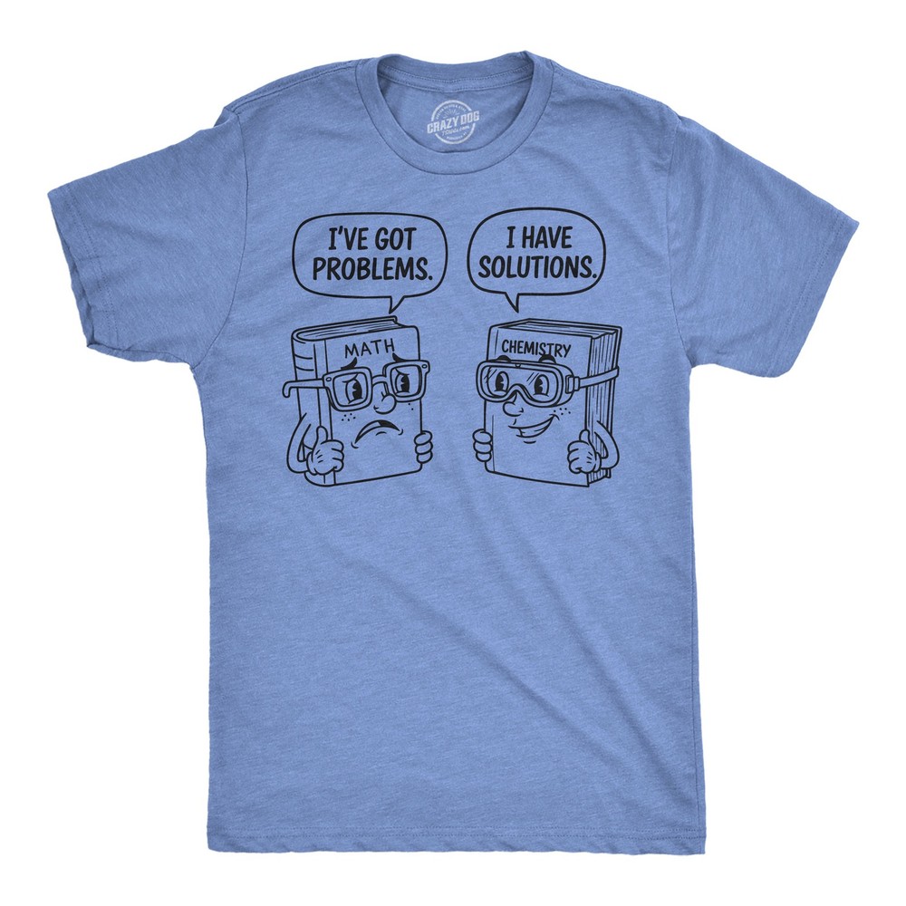Mens Funny T Shirts Problems and Solutions Sarcastic Math and Science Graphic