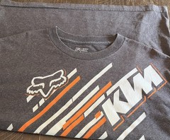 KTM FOX RACING Shirt Long Sleeve Large KTM Motocross Grey Dirt Bike