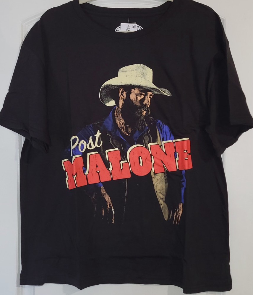 Posty Co Post Malone Country Music Black Graphic T Shirt Jr Adult Size XXL L NWT