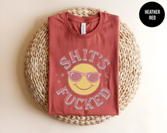 Funny Smiley Face T Shirt Sarcastic Graphic Tee Retro Aesthetic Top Adult Humor