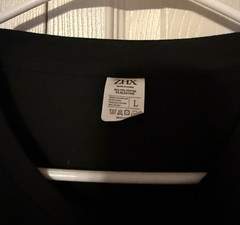 ZHX London England United Kingdom Solid Black Short Sleeve T-Shirt ~ L ~ NEW!