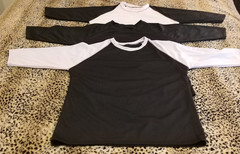 3 Packs Men’s 3/4 Sleeve Crew Neck Raglan Jersey Baseball Tee Shirts Size XL