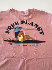 Free Planet Cotton Faded Rose Short Sleeve Crew Neck T-Shirt Men’s Flamingo L