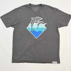 Pink Dolphin Shirt Mens XL Gray Dolphins Ocean Waves Graphic Streetwear Tee