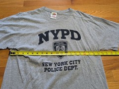 NYPD NEW YORK CITY POLICE DEPT Graphic T-Shirt Gray Adult Large Y2K