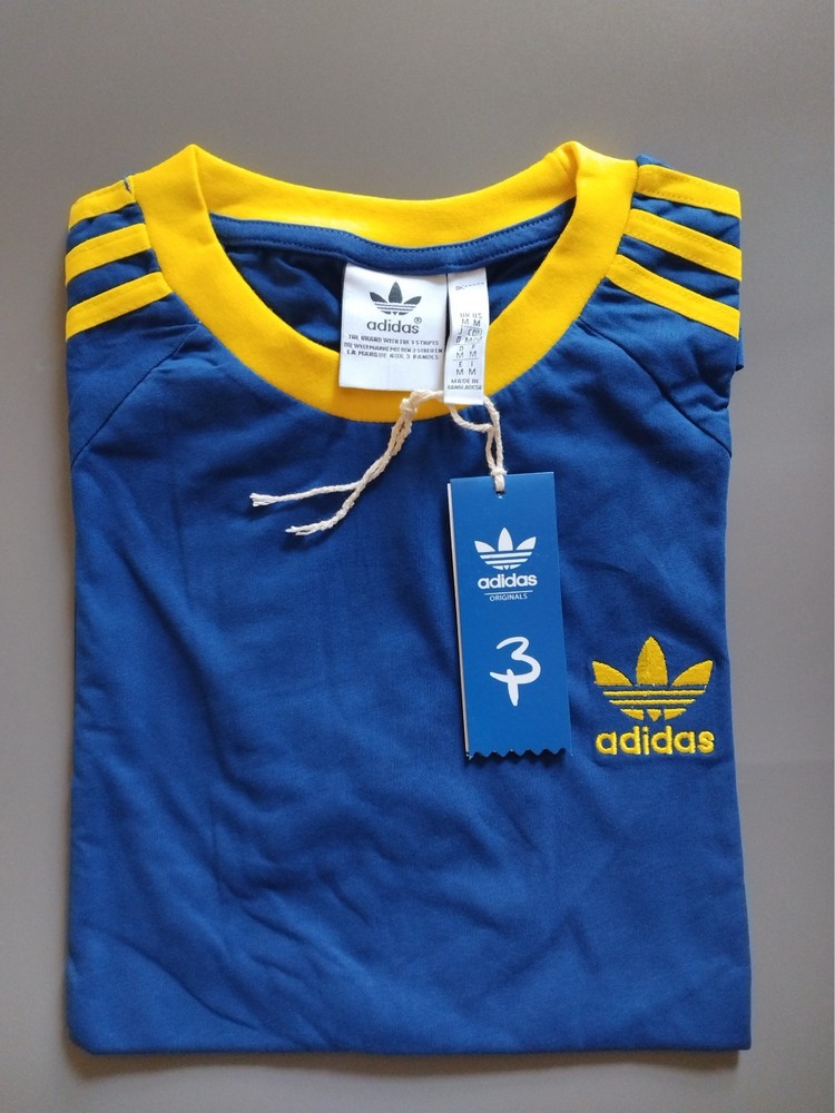 MENS ADIDAS ORGINALS CLASSIC THREE STRIPES EMBROIDERED SHORT SLEEVE TSHIRT