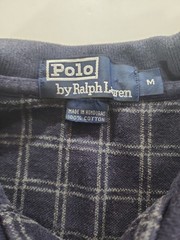 Vtg Polo Ralph Lauren Windowpane Plaid Polo Shirt Mens M Blue Graph Grid Cotton