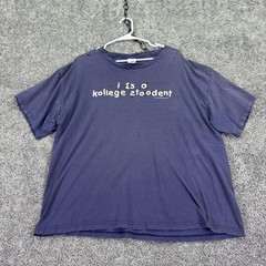 Delta Shirt Mens XL Blue I Is A Kollege Stoodent Graphic Tee Funny College