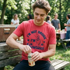 Mens Im Not Im American T Shirt Funny Sarcastic Fourth Of July Party