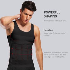 Mens Slimming Tummy Body Shaper Vest Compression T-Shirt Ultra Durable Tank Tops