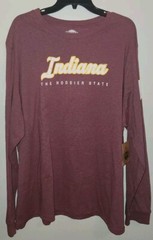 Home Free Unisex Adult INDIANA Hoosier State 2XL Long Sleeve Tee Maroon #10725