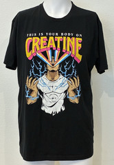 This Is Your Body On Creatine T Shirt Funny Sarcastic Gym Pump Graphic Tee Large