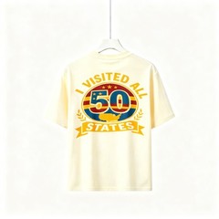 Unisex 2-Sided I Visited All 50 States Vintage Map Tee Graphic Road Trip T-Shirt