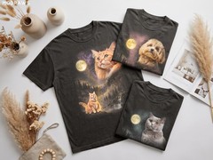 Custom Pet Photo Shirt Personalized Dog Cat Moon Tee Funny Gift