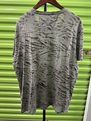 John Varvatos Men’s XL Gray Animal Print Crew Neck Short Sleeve linen Knit Tee