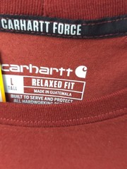 Mens CARHARTT Force Relaxed T-Shirt SMALL Red 106652 UPF25+ FastDry