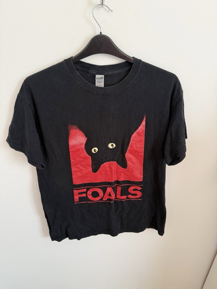 Foals Collected Rework T Shirt Unisex Size L Upside Down Cat