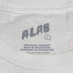 ALAB Computer White Graphic T-Shirt Adult Size Large Skater Short Sleeved T