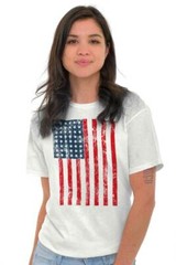 Vintage Distressed United States USA Flag Womens or Mens Crewneck T Shirt Tee