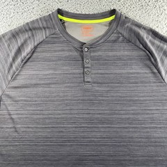 THE FOUNDRY SUPPLY CO HENLEY T SHIRT MENS 3XL GRAY HEATHERED SHORT SLEEVE TEE