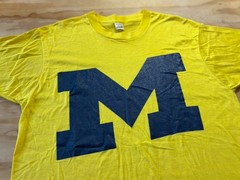 University of Michigan T-Shirt Vintage 80s Screen Stars 50/50 Single Stitch NOS