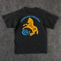 VINTAGE 90s FRUIT OF THE LOOM COLT AMERICAN FIREARMS SING STITCH T-SHIRT / M