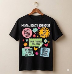 Mental Health Reminders Mental Health Awareness Month T-Shirt – H082