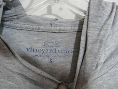 Vineyard Vines Gray Football Hooded Long Sleeve Shirt Size Small EUC