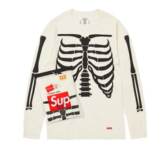 SUPREME FW25 HANES BONES THERMAL CREW 1 PACK BLACK NATURAL YELLOW S-XL