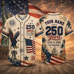 Personalized Women’s USA 250 Years of Freedom Baseball Jersey Patriotic Shirt
