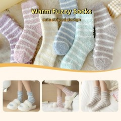 Women Fuzzy Slipper Socks Microfiber Soft Warm Cozy Plush Fluffy Fleece Winter