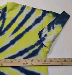 New Tie Dye Men’s T-Shirt Blue Yellow Adult Large Multicolor Summer Spider