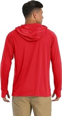 MAGCOMSEN Men’s Hooded UPF 50+ Sun Protection T Shirts Long Sleeve Athletic Fish