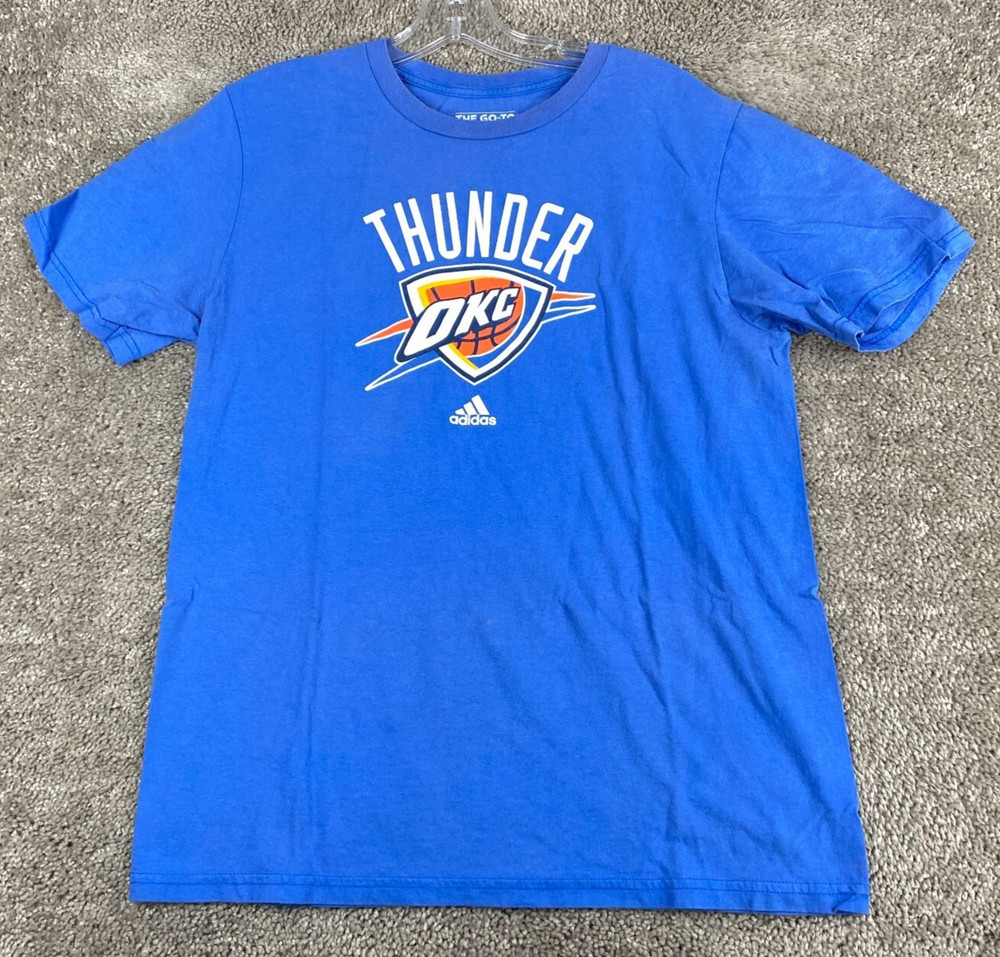 Adidas The Go-To Tee Oklahoma City Thunder Men’s Medium Short Sleeve Blue Cotton