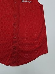 Teamwork Boys Red Mesh Jersey Size 12-14 Athletic Sleeveless Number 47