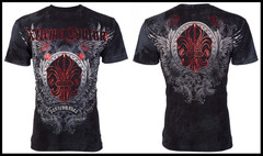 XTREME COUTURE by AFFLICTION Black ROYAL FAMILY Short Sleeve Slim Fit T-shirt