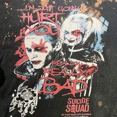 Suicide Squad Six Flags T Shirt Mens XL Black Harley Quinn Joker Scare Team 2016