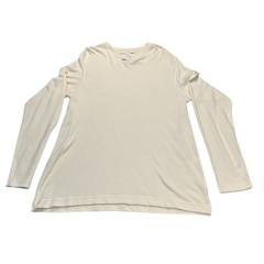 NEW Perry Ellis Portfolio Mens Crew Neck Thermal Long Sleeve Shirt Large Cream