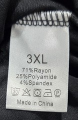 GENERIC UNI-SEX T-SHIRT 71% RAYON, 25% POLYAMIDE SIZE: MEN 3XL WOMEN 3XL – BLACK