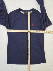 US Polo Assn Thermal Waffle Knit Shirt Mens Sz Medium Navy Blue Red Pony Preppy