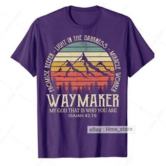 Waymaker Promise Keeper Miracle Christian T-Shirt Bible Prayer Faith Mountain