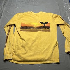 Crazy Shirts Take Care Of The Ocean Shirt Mens Large Yellow Whale Long Sleeve