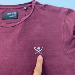 Hood By Air T Shirt Mens M Medium Burgundy Crew Neck Basic Short Sleeve Tee