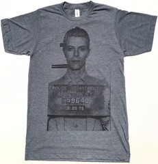 DAVID BOWIE MUGSHOT T-SHIRT $25 SIZE S – 3XL FREE SHIP GLAM ROCK OUTLAW NEW TEE