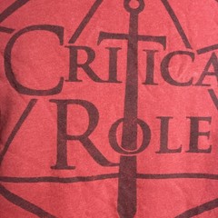 Critical Role Logo d20 American Apparel 3XL T-Shirt Red Early Merch Made in USA
