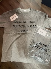 Acne Studios Stockholm 1996 Graphic Logo Gray Crew Neck Short Sleeve T-Shirt S