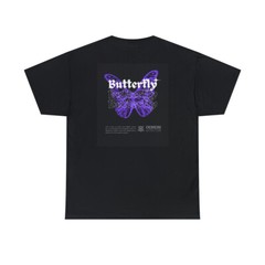 Unisex Heavy Cotton Tee with purple butterfly
