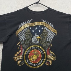 Bayside United States Marine Corps T-Shirt Mens Large L Black USMC Military USA