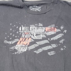 Grunt Style Mens Black 2nd Amendment Well Regulated Militia Graphic T-Shirt L
