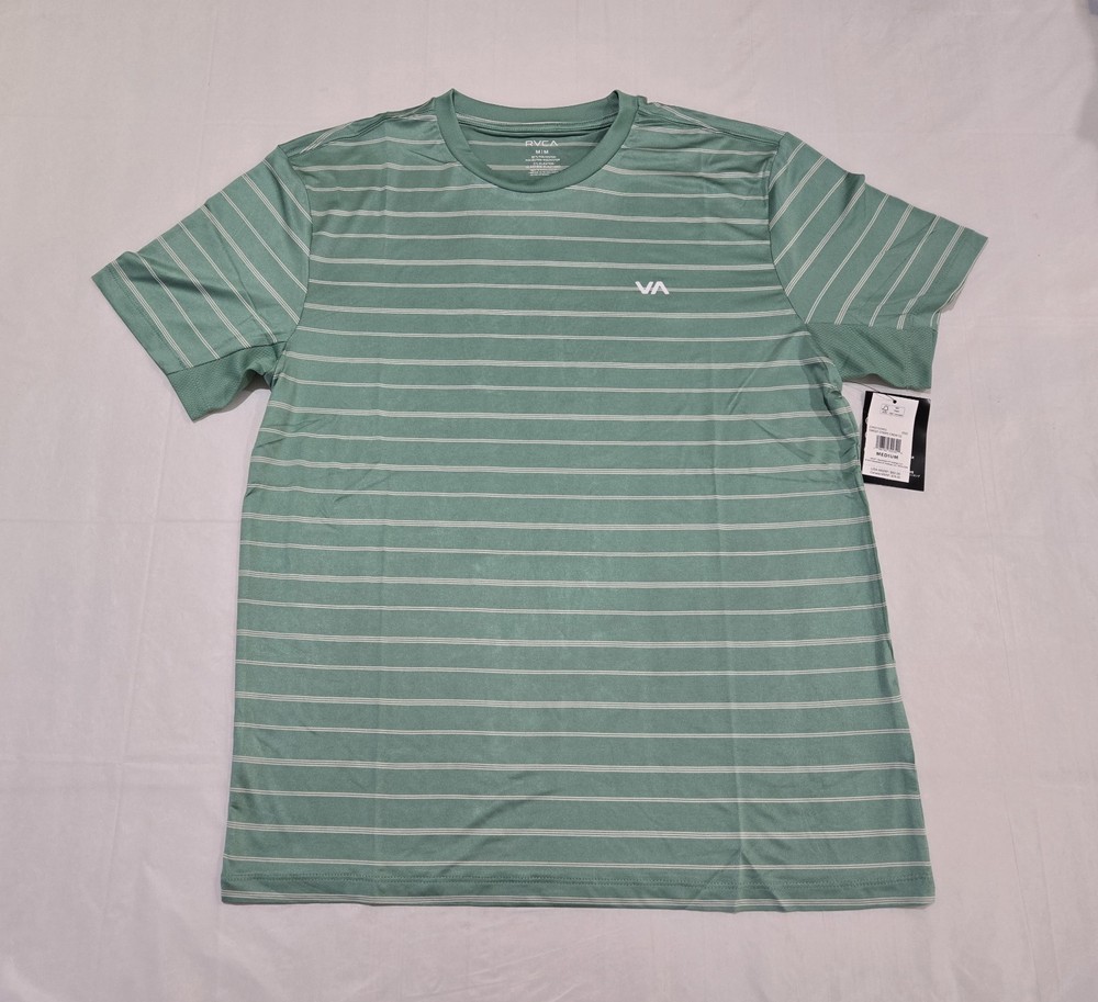RVCA Mens Sweep Stripe Crew UPF50 M Medium NWT $60